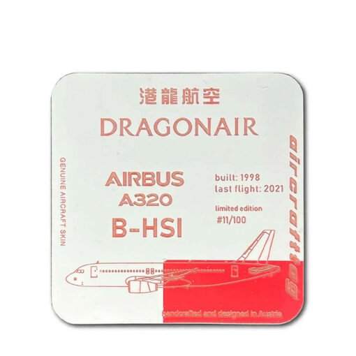 Aircrafttag Untersetzer Dragonair A320 B-HSI bicolor rot