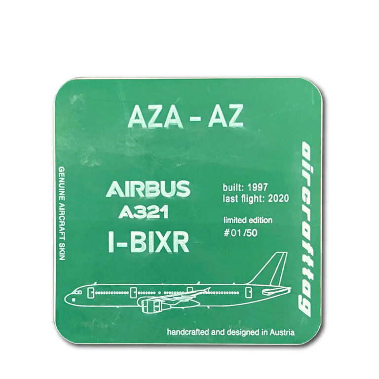 Aircrafttag Untersetzer Alitalia Grün