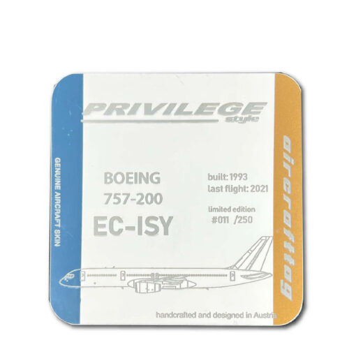 Aircrafttag Untersetzer Coaster Privilege style 3color EC-ISY