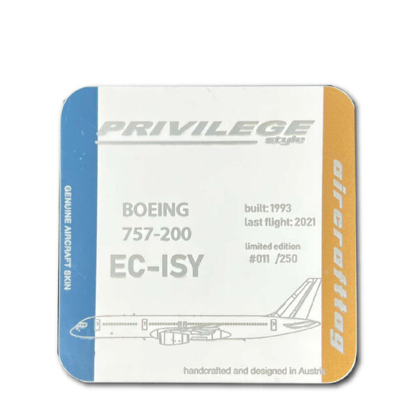 Aircrafttag Untersetzer Coaster Privilege style 3color EC-ISY