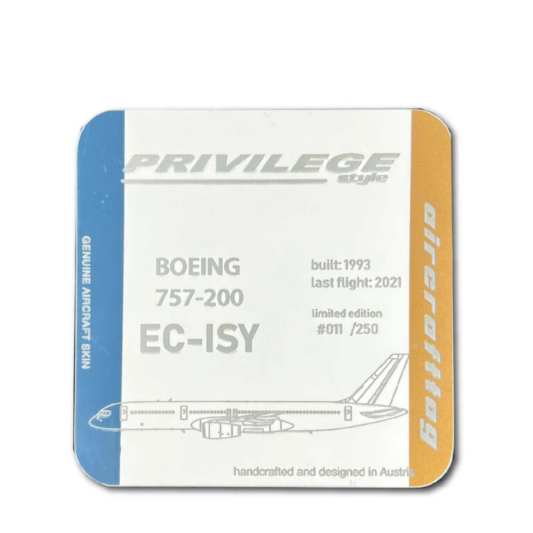 Aircrafttag Untersetzer Coaster Privilege style 3color EC-ISY