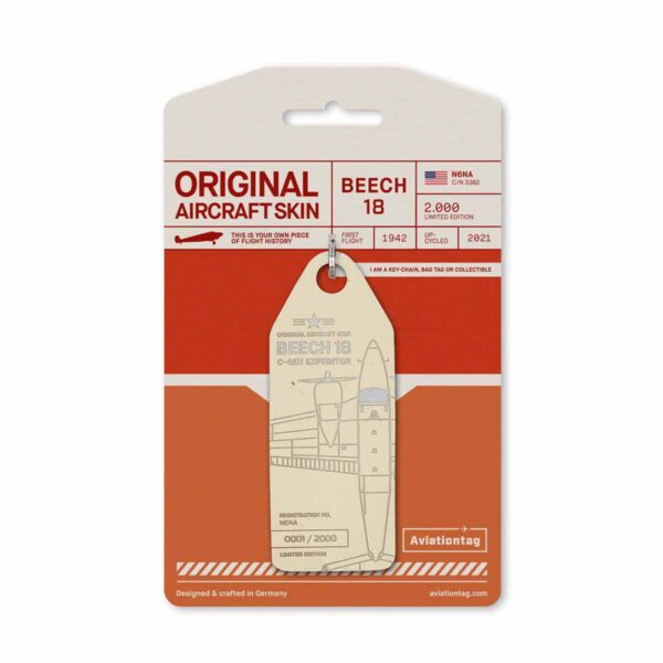Aviationtag Beech 18 Weiß