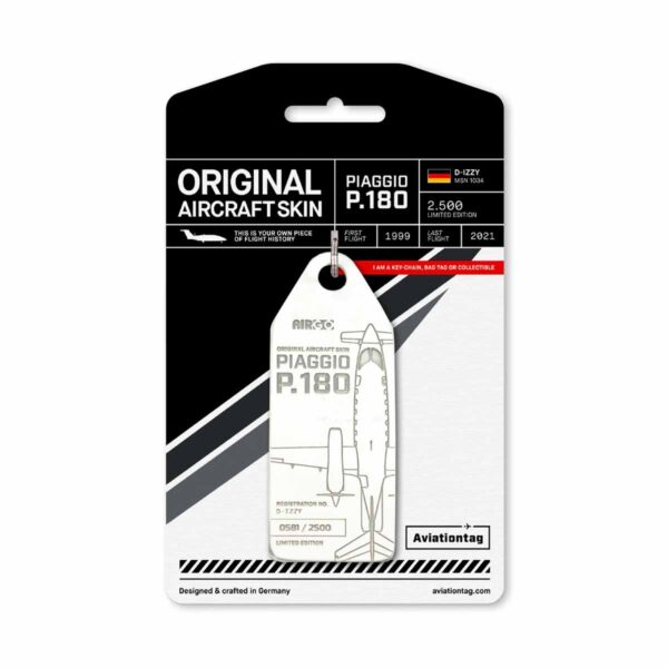 Aviationtag Piaggio P180 Weiß D-IZZY