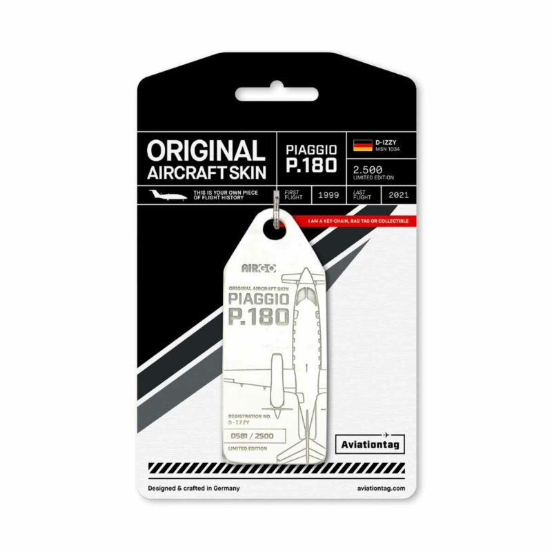 Aviationtag Piaggio P180 Weiß D-IZZY