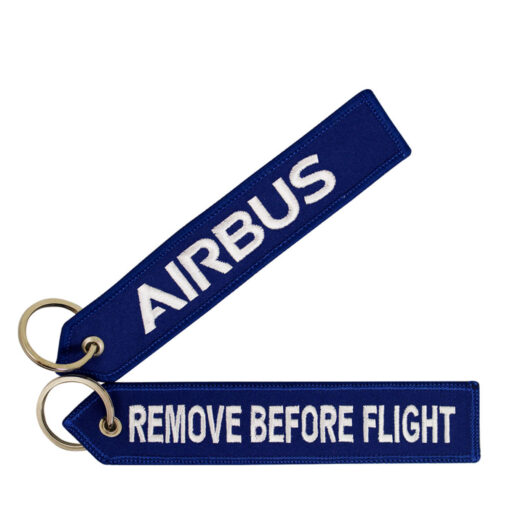 Airbus key fob embroidered Remove before Flight