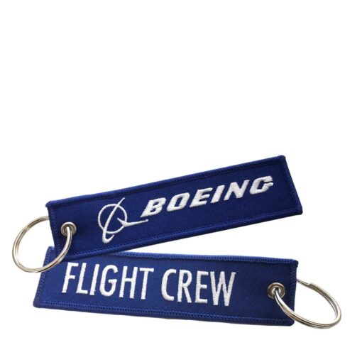 Boeing key ring Flight Crew embroidered blue Keyring