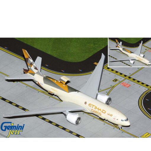 GeminiJets Etihad Cargo Interactive Boeing 777-200f A6-DDE Scale 1:400