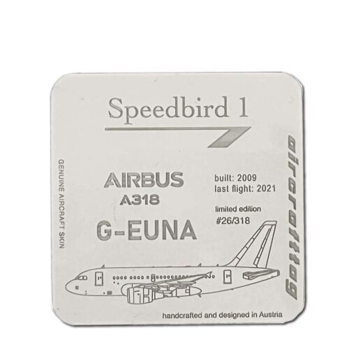 Aircrafttag Untersetzer British Airways A318 G-EUNA weiß