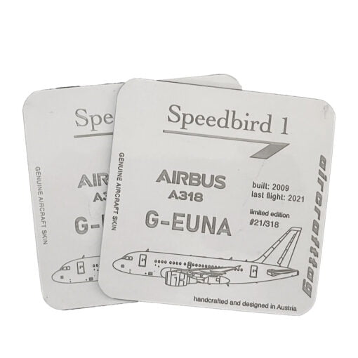Aircrafttag Untersetzer British Airways A318 G-EUNA weiß – Bild 3