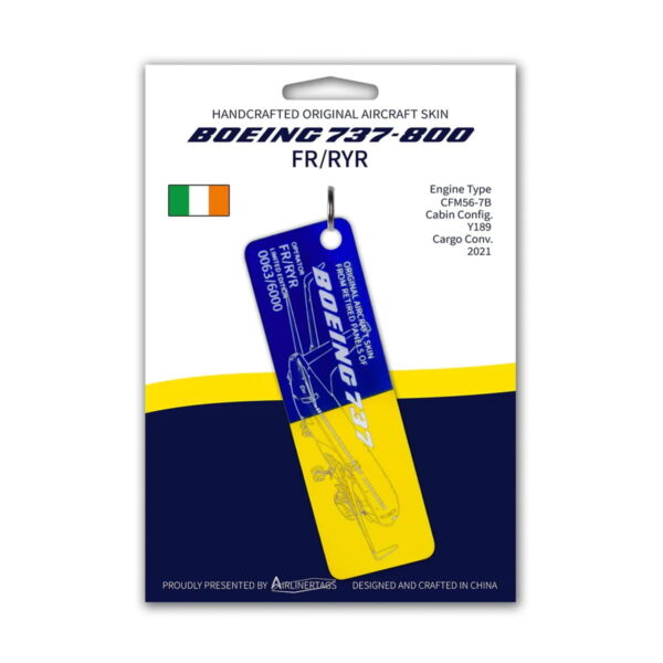 Airlinertags Boeing 737 Ryanair Bicolour Blau Gelb