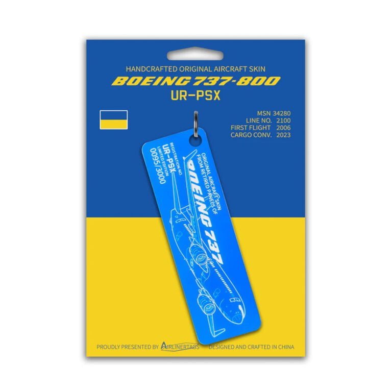Airlinertags Boeing 737 UR-PSX Blau