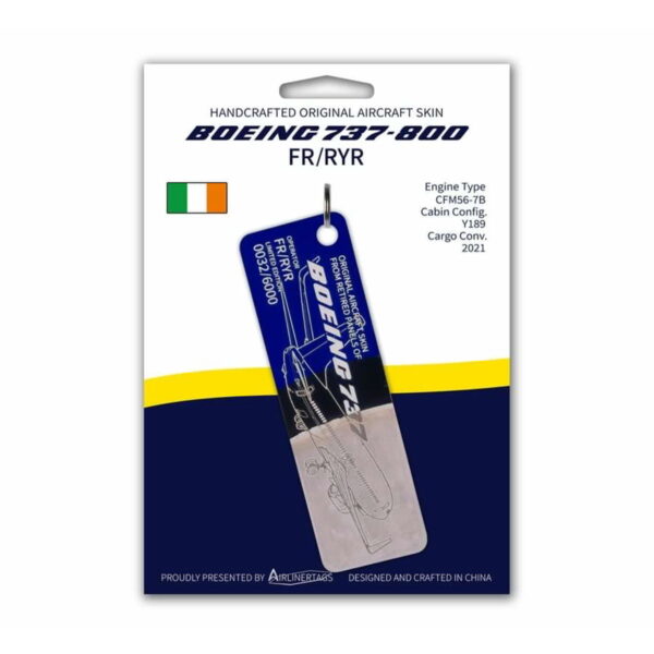 Airlinertags Ryanair Boeing 737 Tricolor Blau Schwarz Metall