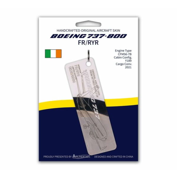 Airlinertags Ryanair Boeing 737 Tricolor Weiß Schwarz Metall