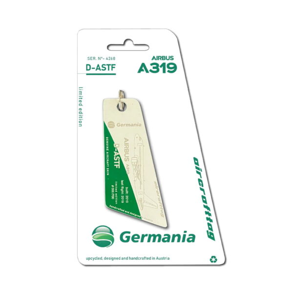 Aircrafttag Germania A319 D-ASTF bicolor dunkelgrün