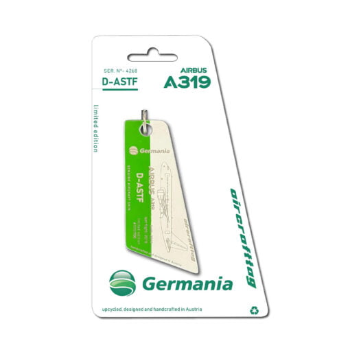 Aircrafttag Germania A319 D-ASTF bicolor hellgrün