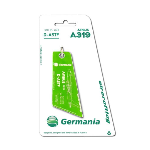 Aircrafttag Germania A319 D-ASTF light green