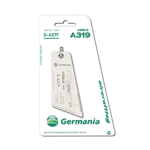 Aircrafttag Germania A319 D-ASTF white