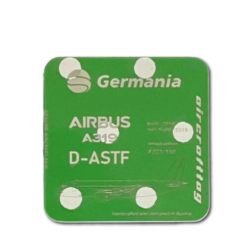 Aircrafttag Untersetzer Germania A319 D-ASTF punkte