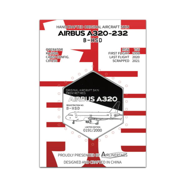 Airlinertags Dragonair A320 B-HSD Bicolor schwarz Sechseckig
