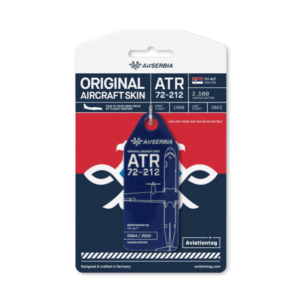 Aviationtag Air Serbia ATR72 YU-ALT blau