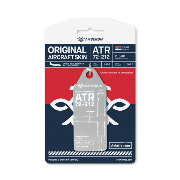 Aviationtag Air Serbia ATR72 YU-ALT grau