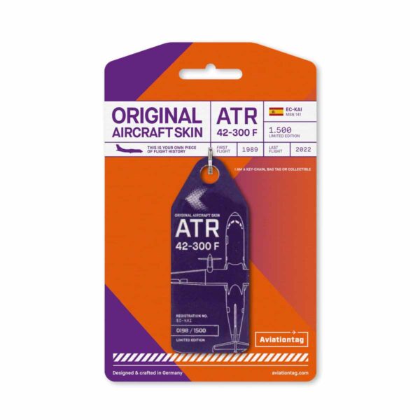 Aviationtag ATR42 Fedex EC-KAI lila