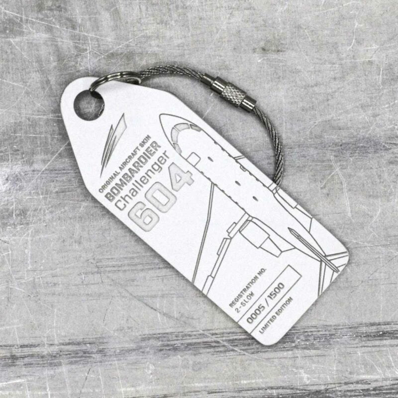 Aviationtag Bombardier Challenger 604 2-SLOW weiß