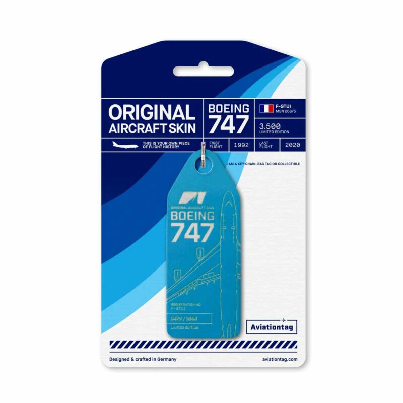 Aviationtag Corsair 747 F-GTUI hellblau