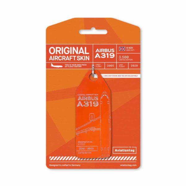 Aviationtag Easyjet A319 G-EZII orange