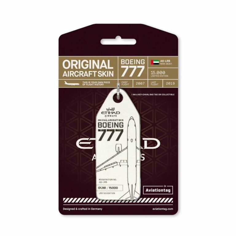 Aviationtag Etihad 777 A6-LRB weiß
