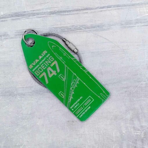 Aviationtag Eva Air 747 Grün