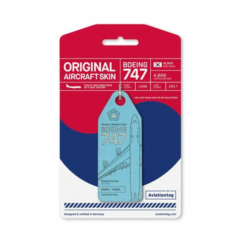 Aviationtag Korean Air 747 HL7473 blau