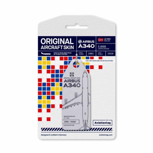 Aviationtag Scandinavian Airlines A340 grau