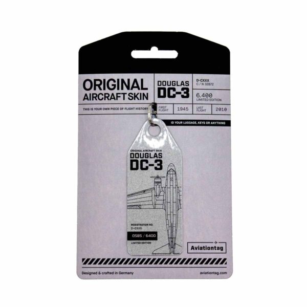 Aviationtag US Air Force DC3 D-CXXX silber