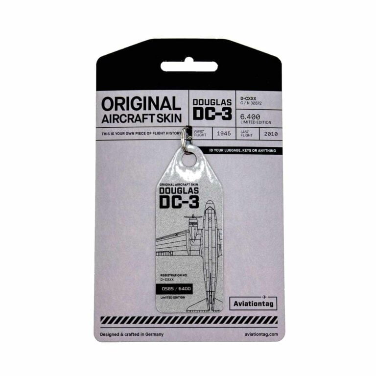 Aviationtag US Air Force DC3 D-CXXX silber