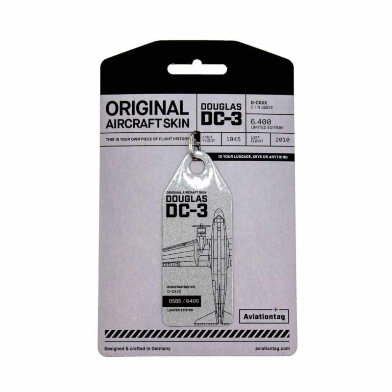Aviationtag US Air Force DC3 D-CXXX silber