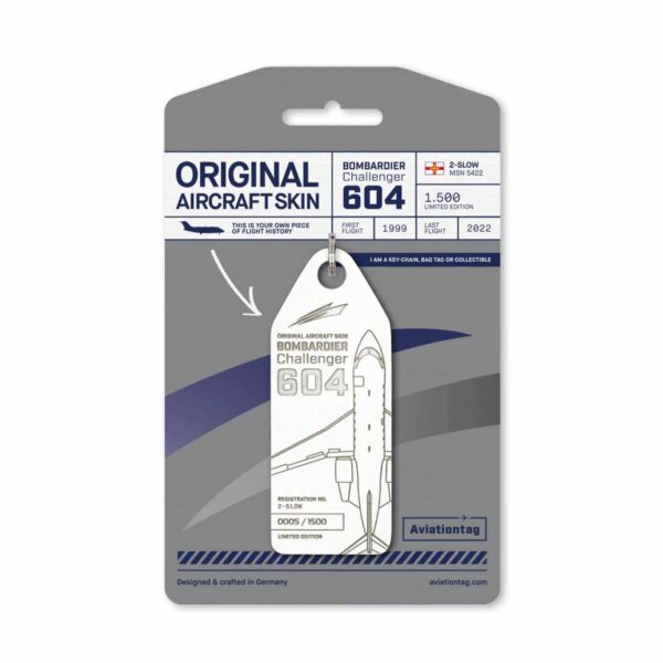 Aviationtag Volare Aviation Bombardier Challenger 604 2-SLOW weiß