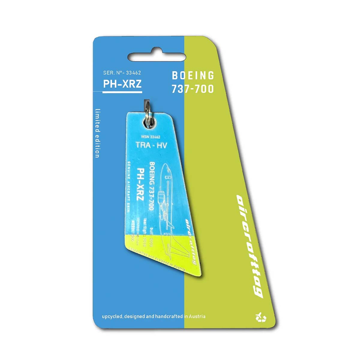 Aircrafttag Transavia Boeing 737 PH-XRZ bicolor hellblau – Bild 1