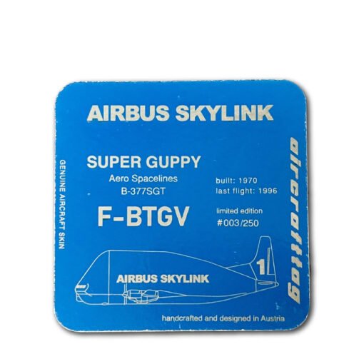 Aircrafttag Untersetzer Super Guppy F-BTGV Blau