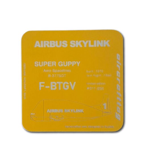 Aircrafttag Untersetzer Super Guppy F-BTGV Gelb