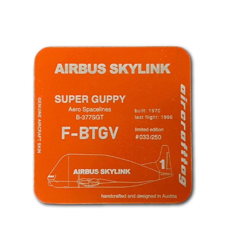 Aircrafttag Untersetzer Super Guppy F-BTGV Orange