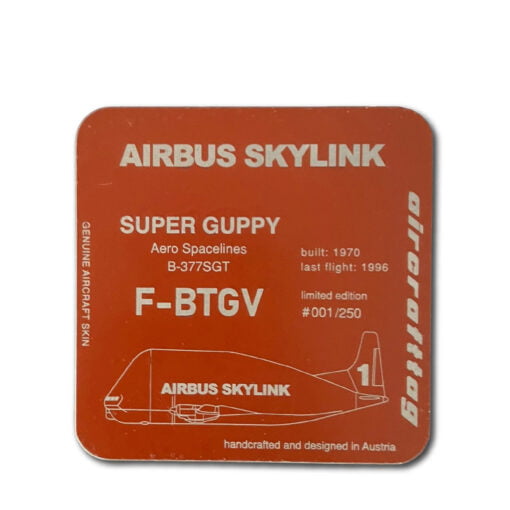 Aircrafttag Coaster Super Guppy F-BTGV Red