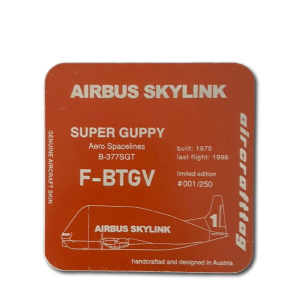 Aircrafttag Untersetzer Super Guppy F-BTGV Rot
