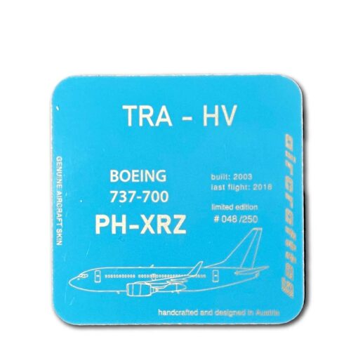 Aircrafttag Untersetzer Transavia Boeing 737 PH-XRZ hellblau