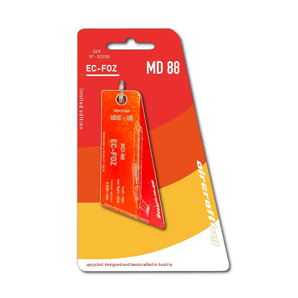 aircrafttag-iberia-md88-ec-foz-orange-rot Aircrafttag Iberia MD 88 EC-FOZ bicolor rot orange – Bild 1