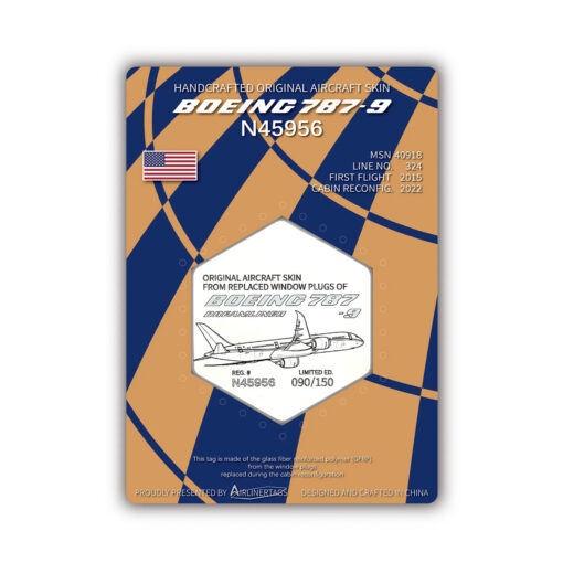 Airlinertags United Airlines Boeing 787-9 N45956 weiß (Sechseckig)