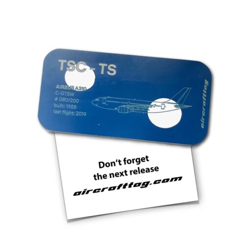 Aircrafttag Magnet Air Transat A310 C-GTSW kleine punkte