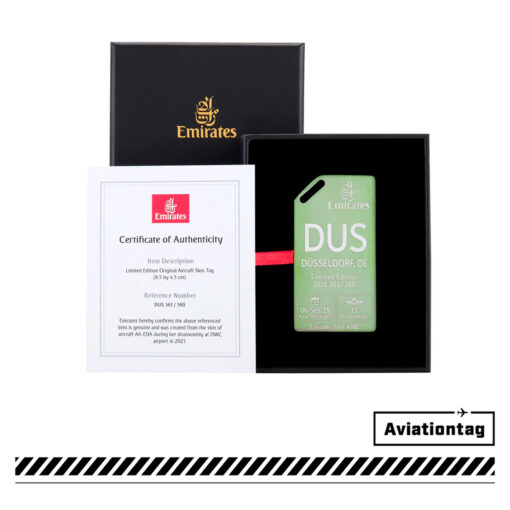Aviationtag Emirates A380 A6-EDA silber (DUS)