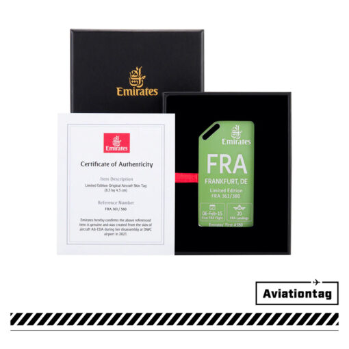 Aviationtag Emirates A380 A6-EDA silber (FRA)