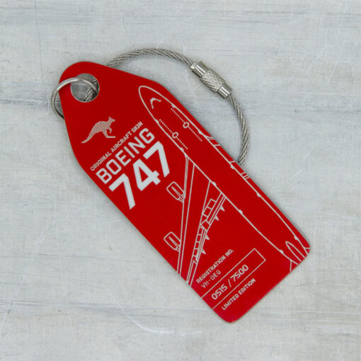 Aviationtag Qantas Boeing 747 VH-OEG rot – Bild 2